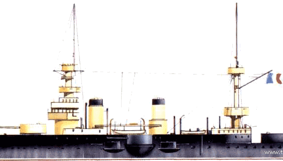 NMF Bouvet (Battleship) (1893) - drawings, dimensions, pictures