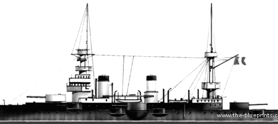 NMF Bouvet (Battleship) (1898) - drawings, dimensions, pictures