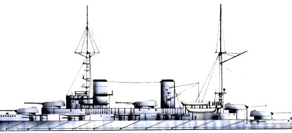 Корабль NMF Bretagne (Battleship) (1914) - чертежи, габариты, рисунки