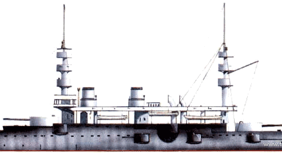 Корабль NMF Charles Martel (Battleship) (1891) - чертежи, габариты, рисунки