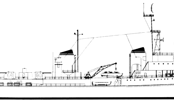 Крейсер NMF Chateaurenault 1958 (Light Cruiser) ex RN Attilio Regolo - чертежи, габариты, рисунки