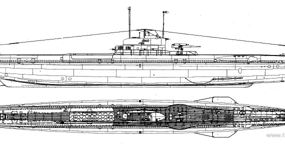 Корабль NMF Circe (Submarine) (1942) - чертежи, габариты, рисунки