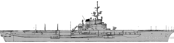Корабль NMF Clemanceau R98 (Aircraft Carrier) (1955) - чертежи, габариты, рисунки