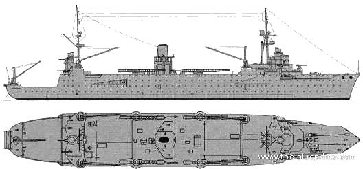 Корабль NMF Commandant Teste (Seaplane Tender) (1940) - чертежи, габариты, рисунки