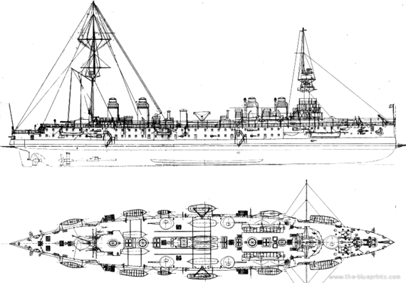 NMF Conda (Armoured Cruiser) (1914) - drawings, dimensions, pictures