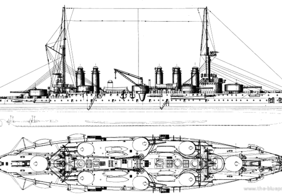 Корабль NMF Condorcet (Battleship) (1911) - чертежи, габариты, рисунки