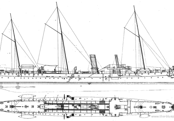 NMF Cosmao (Protected Cruiser) (1895) - drawings, dimensions, pictures