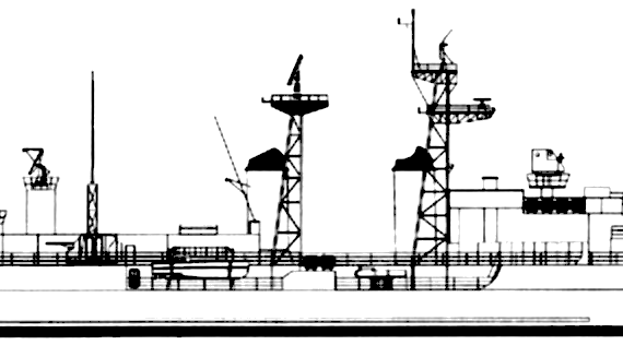 Эсминец NMF Dupetit-Thouars D625 1964 ( T 47 Surcouf class Destroyer) - чертежи, габариты, рисунки