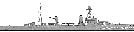 Корабль NMF Dupleix (Heavy Cruiser) (1939) - чертежи, габариты, рисунки