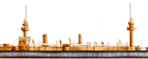 Корабль NMF Dupuy de Lome (Armoured Cruiser) (1888) - чертежи, габариты, рисунки