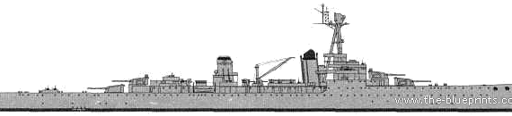 Корабль NMF Duquesne (Heavy Cruiser) (1945) - чертежи, габариты, рисунки