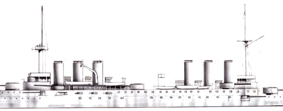 NMF Edgar Quinet (Armoured Cruiser) (1905) - drawings, dimensions, pictures