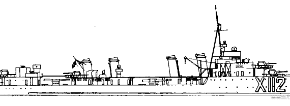 Корабль NMF Epervier (Destroyer) (1941) - чертежи, габариты, рисунки