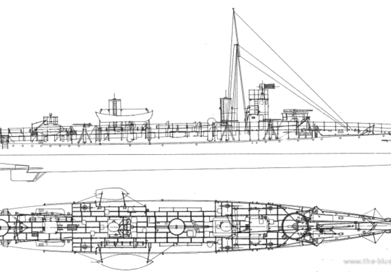 Корабль NMF Fleuret (Destroyer) (1916) - чертежи, габариты, рисунки
