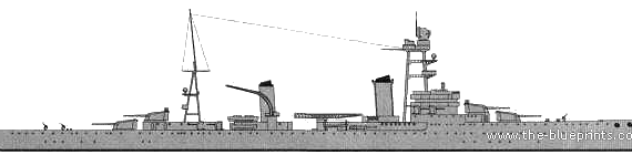 Корабль NMF Foch (Heavy Cruiser) (1939) - чертежи, габариты, рисунки