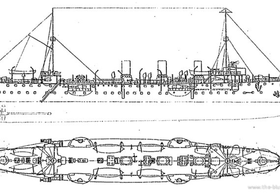 NMF Friant (Protected Cruiser) (1899) - drawings, dimensions, pictures