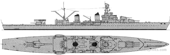 NMF Georges Leygues (Light Cruiser) (1940) - drawings, dimensions, pictures