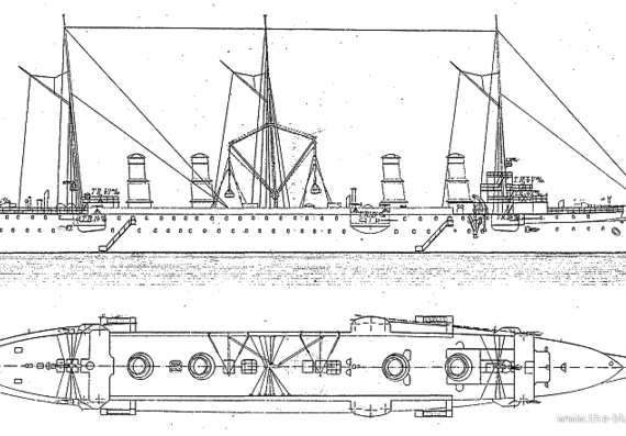 Корабль NMF Guichen (Protected Cruiser) (1914) - чертежи, габариты, рисунки
