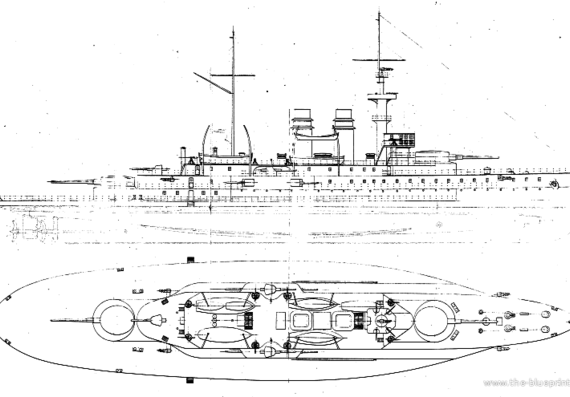 NMF Henri IV (Battleship) (1904) - drawings, dimensions, pictures