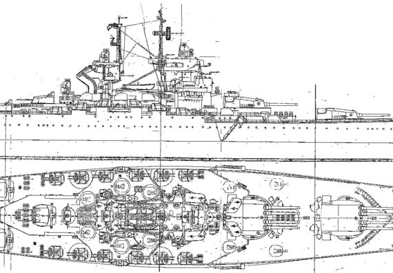 Корабль NMF Jean Bart (Battleship) (1940) - чертежи, габариты, рисунки