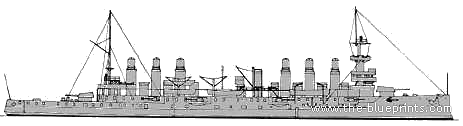 Корабль NMF Jeanne d'Arc (Armoured Cruiser) (1902) - чертежи, габариты, рисунки