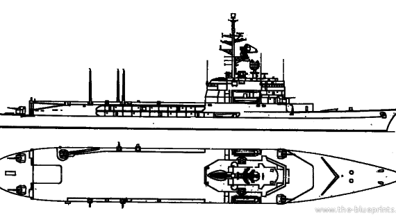 Корабль NMF Jeanne d'Arc (Helicopter Carrier) - чертежи, габариты, рисунки