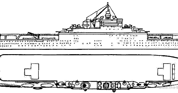 Корабль NMF Joffre (Aircraft Carrier) (1938) - чертежи, габариты, рисунки