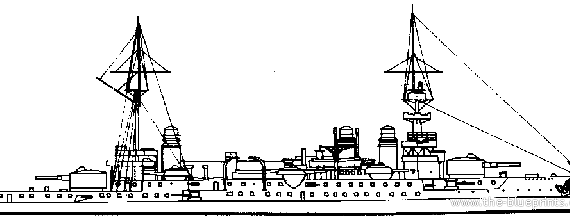 Корабль NMF Justice (Battleship) (1907) - чертежи, габариты, рисунки