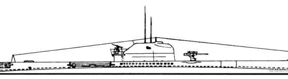 Корабль NMF L'Aurore (Submarine) (1942) - чертежи, габариты, рисунки