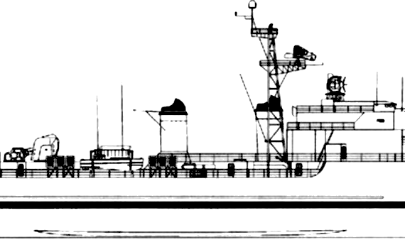 Эсминец NMF La Galissonniere D638 1963 (T 53 class Destroyer) - чертежи, габариты, рисунки