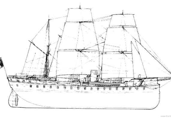 Корабль NMF La Gloire (Ironclad) (1860) - чертежи, габариты, рисунки
