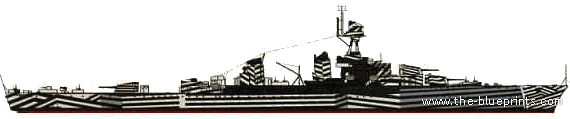 Корабль NMF La Gloire (Light Cruiser) (1943) - чертежи, габариты, рисунки