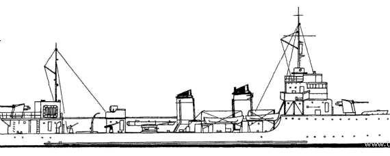 Корабль NMF La Pomone (Torpedo Ship) (1939) - чертежи, габариты, рисунки