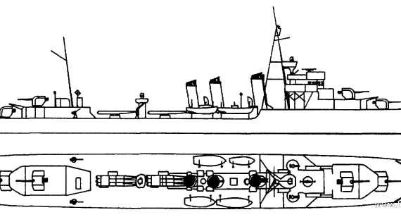 Корабль NMF Le Mars (Destroyer) (1930) - чертежи, габариты, рисунки