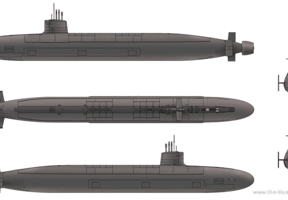 NMF Le Triomphant SSBN - drawings, dimensions, figures