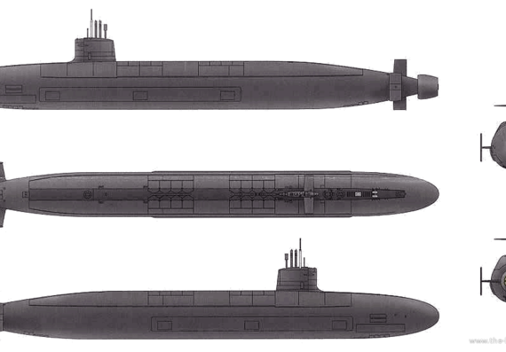 NMF Le Triomphant (Submarine) - drawings, dimensions, pictures