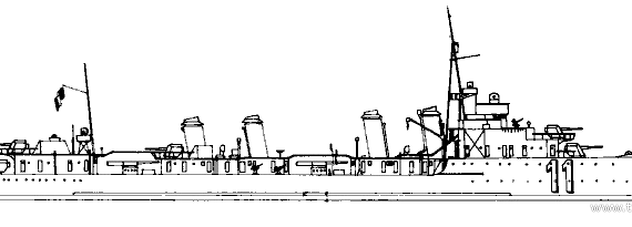 Корабль NMF Lion (Destroyer) (1938) - чертежи, габариты, рисунки
