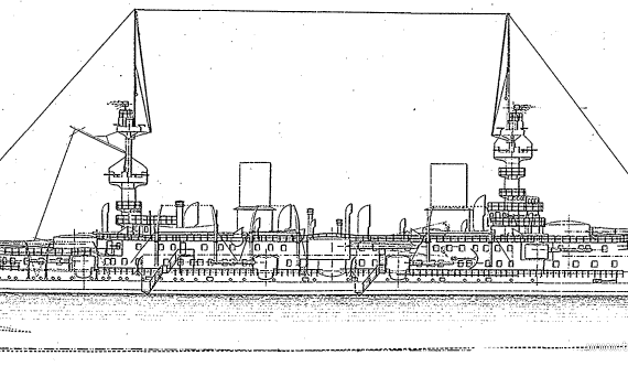 NMF Massana (Battleship) (1898) - drawings, dimensions, pictures