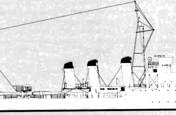 Эсминец NMF Ouragan 1930 (Destroyer) - чертежи, габариты, рисунки