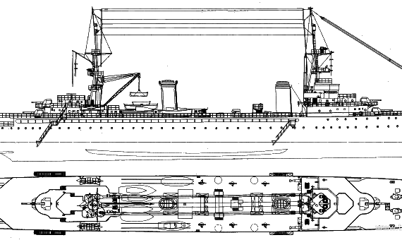 Корабль NMF Pluton (Light Cruiser) (1938) - чертежи, габариты, рисунки