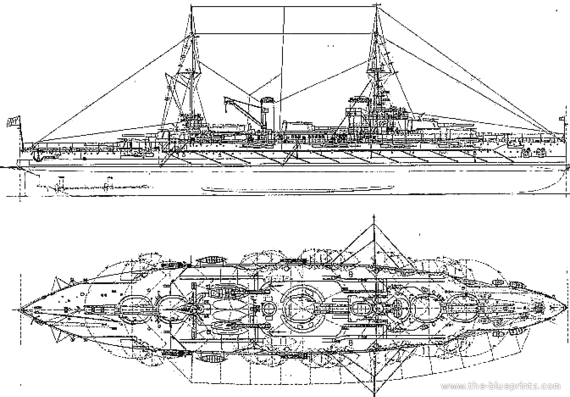 Корабль NMF Provence (Battleship) (1913) - чертежи, габариты, рисунки