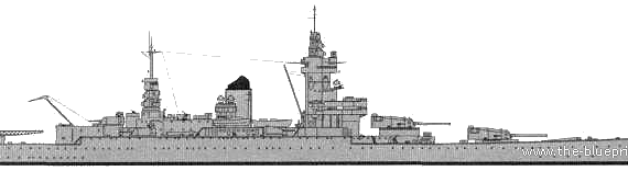 NMF Strasbourg (Battleship) (1940) - drawings, dimensions, pictures