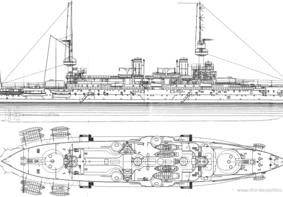 Корабль NMF Suffren (Battleship) (1903) - чертежи, габариты, рисунки