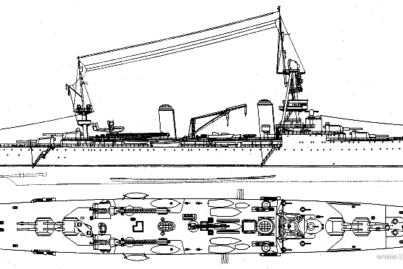 Корабль NMF Suffren (Heavy Cruiser) (1940) - чертежи, габариты, рисунки