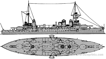 NMF Verite (Battleship) (1909) - drawings, dimensions, pictures