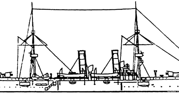 Корабль NRP Adamastor (Cruiser) - Portugal (1896) - чертежи, габариты, рисунки