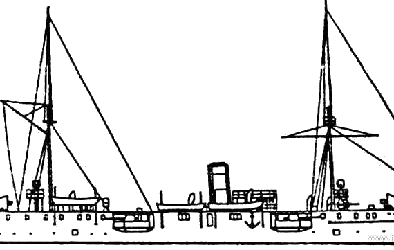 Корабль NRP Sao Gabriel (Cruiser) - Portugal (1898) - чертежи, габариты, рисунки