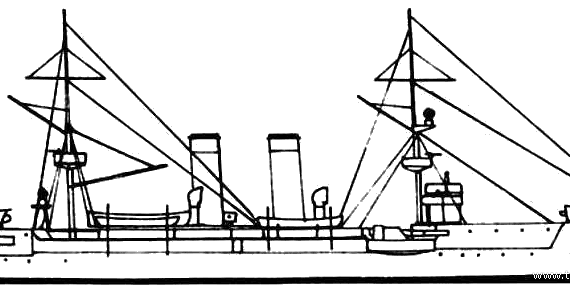 NRP Vasco Da Gama (Battleship) - Portugal (1898) - drawings, dimensions, pictures