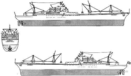 Ship NS Savannah - drawings, dimensions, figures