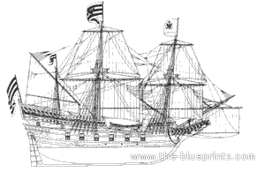 Корабль Netherlands - Roter Lowe (Frigate) - чертежи, габариты, рисунки